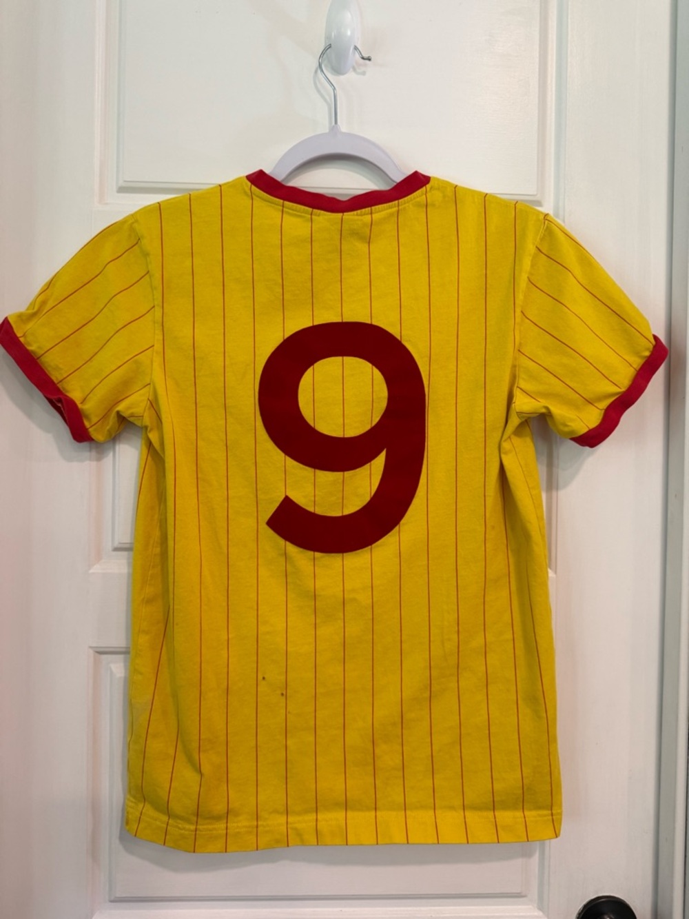 Liverpool FC #9 Ringer Tee Yellow Red Striped Shirt Small - Picture 7 of 7